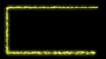 quadro retangular amarelo da onda de calor no fundo preto