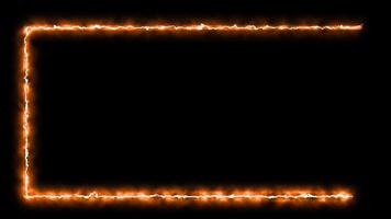 quadro de onda de calor retangular laranja em fundo preto video