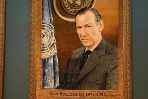 NEW YORK, USA - MAY 25 2018 United Nations past president hall with visitors photo