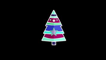 magnifique chrismas arbre boucle animation transparent Contexte avec un alpha canaliser. video