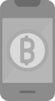 en línea bitcoin pago vector icono