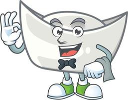 Chinese silver ingot cartoon character style vector