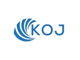 KOJ abstract business growth logo design on white background. KOJ creative initials letter logo concept. vector