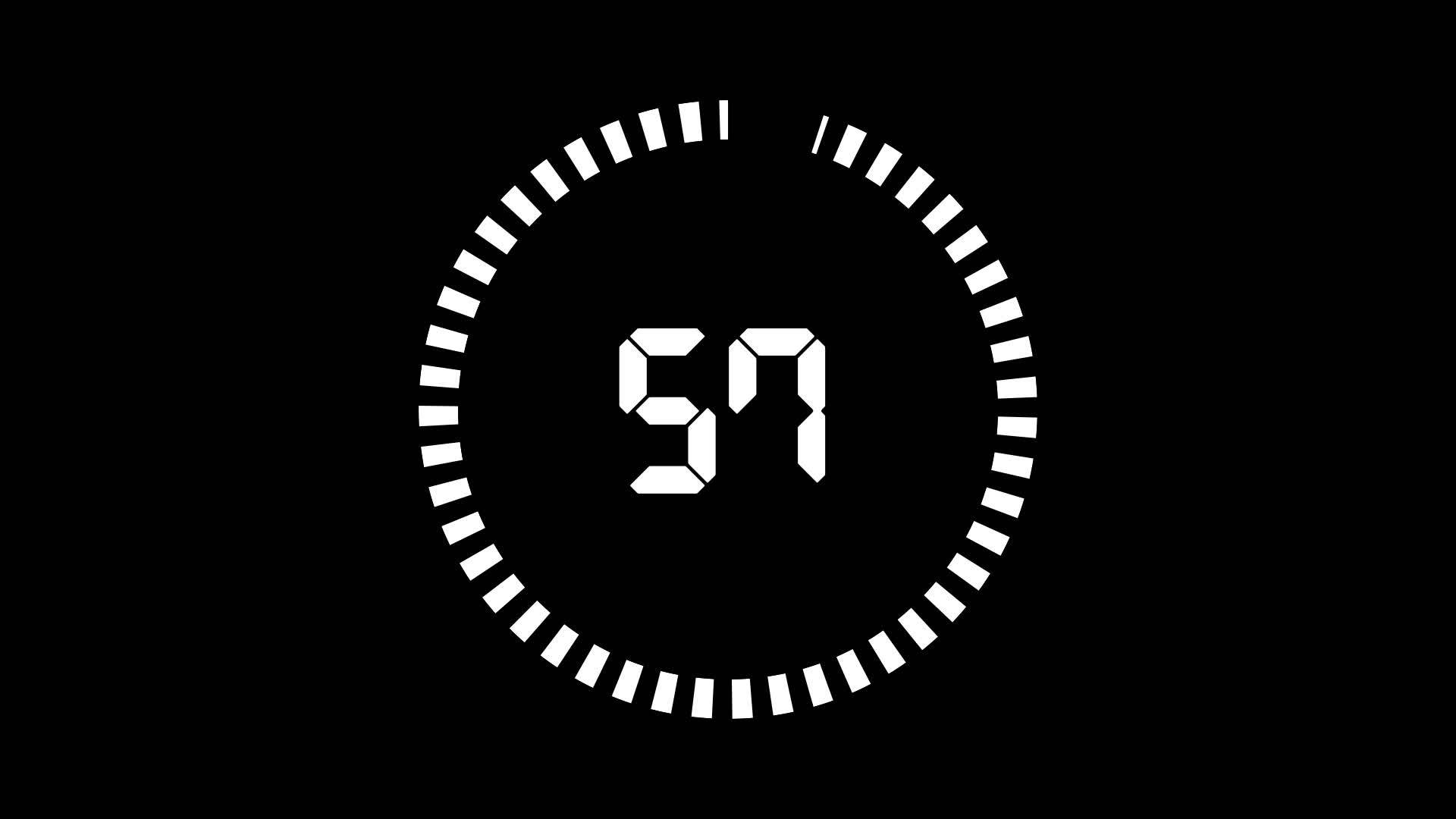 60 Second Countdown One Minute Animation From 60 To 0 Seconds Free 