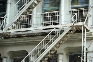 fire escape stairs ladder in new york usa photo