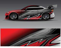 Car wrap design vector. Graphic abstract stripe racing background kit designs for wrap vehicle  race car  rally  adventure and livery vector