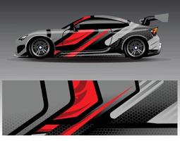 Car wrap design vector. Graphic abstract stripe racing background kit designs for wrap vehicle  race car  rally  adventure and livery vector