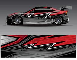 Car wrap design vector. Graphic abstract stripe racing background kit designs for wrap vehicle  race car  rally  adventure and livery vector