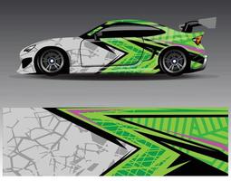 Car wrap design vector. Graphic abstract stripe racing background kit designs for wrap vehicle  race car  rally  adventure and livery vector