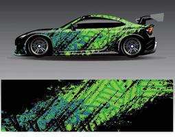 Car wrap design vector. Graphic abstract stripe racing background kit designs for wrap vehicle  race car  rally  adventure and livery vector