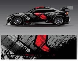 Car wrap design vector. Graphic abstract stripe racing background kit designs for wrap vehicle  race car  rally  adventure and livery vector