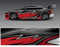 Car wrap design vector. Graphic abstract stripe racing background kit designs for wrap vehicle  race car  rally  adventure and livery vector