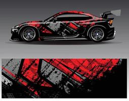 Car wrap design vector. Graphic abstract stripe racing background kit designs for wrap vehicle  race car  rally  adventure and livery vector