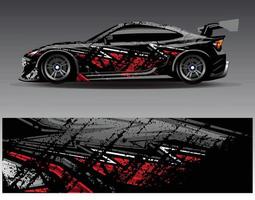 Car wrap design vector. Graphic abstract stripe racing background kit designs for wrap vehicle  race car  rally  adventure and livery vector