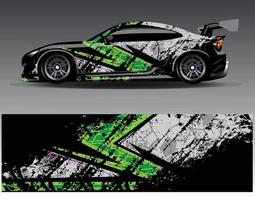 Car wrap design vector. Graphic abstract stripe racing background kit designs for wrap vehicle  race car  rally  adventure and livery vector