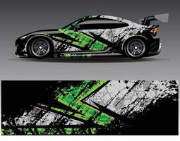 Car wrap design vector. Graphic abstract stripe racing background kit designs for wrap vehicle  race car  rally  adventure and livery vector