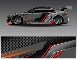 Car wrap design vector. Graphic abstract stripe racing background kit designs for wrap vehicle  race car  rally  adventure and livery vector