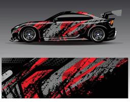 Car wrap design vector. Graphic abstract stripe racing background kit designs for wrap vehicle  race car  rally  adventure and livery vector