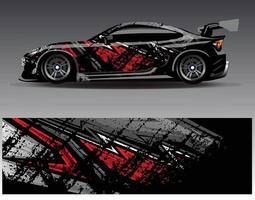 Car wrap design vector. Graphic abstract stripe racing background kit designs for wrap vehicle  race car  rally  adventure and livery vector