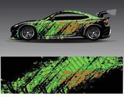 Car wrap design vector. Graphic abstract stripe racing background kit designs for wrap vehicle  race car  rally  adventure and livery vector