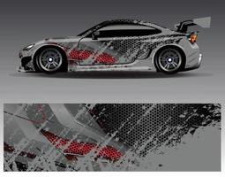 Car wrap design vector. Graphic abstract stripe racing background kit designs for wrap vehicle  race car  rally  adventure and livery vector