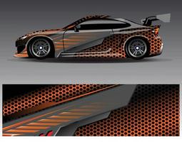 Car wrap design vector. Graphic abstract stripe racing background kit designs for wrap vehicle  race car  rally  adventure and livery vector