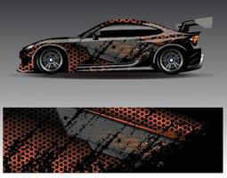 Car wrap design vector. Graphic abstract stripe racing background kit designs for wrap vehicle  race car  rally  adventure and livery vector