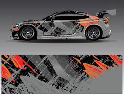 Car wrap design vector. Graphic abstract stripe racing background kit designs for wrap vehicle  race car  rally  adventure and livery vector