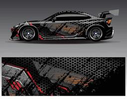 Car wrap design vector. Graphic abstract stripe racing background kit designs for wrap vehicle  race car  rally  adventure and livery vector