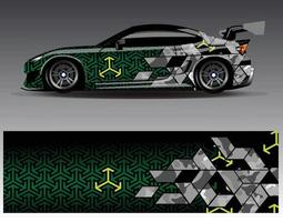 Car wrap design vector. Graphic abstract stripe racing background kit designs for wrap vehicle  race car  rally  adventure and livery vector