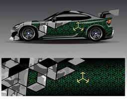 Car wrap design vector. Graphic abstract stripe racing background kit designs for wrap vehicle  race car  rally  adventure and livery vector