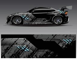 Car wrap design vector. Graphic abstract stripe racing background kit designs for wrap vehicle  race car  rally  adventure and livery vector