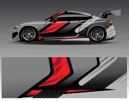 Car wrap design vector. Graphic abstract stripe racing background kit designs for wrap vehicle  race car  rally  adventure and livery vector