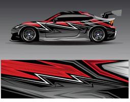 Car wrap design vector. Graphic abstract stripe racing background kit designs for wrap vehicle  race car  rally  adventure and livery vector