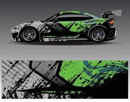 Car wrap design vector. Graphic abstract stripe racing background kit designs for wrap vehicle  race car  rally  adventure and livery vector