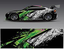 Car wrap design vector. Graphic abstract stripe racing background kit designs for wrap vehicle  race car  rally  adventure and livery vector