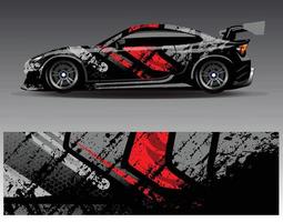 Car wrap design vector. Graphic abstract stripe racing background kit designs for wrap vehicle  race car  rally  adventure and livery vector