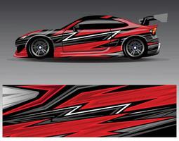 Car wrap design vector. Graphic abstract stripe racing background kit designs for wrap vehicle  race car  rally  adventure and livery vector