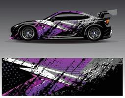 Car wrap design vector. Graphic abstract stripe racing background kit designs for wrap vehicle  race car  rally  adventure and livery vector