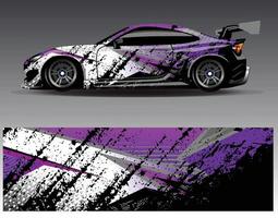 Car wrap design vector. Graphic abstract stripe racing background kit designs for wrap vehicle  race car  rally  adventure and livery vector