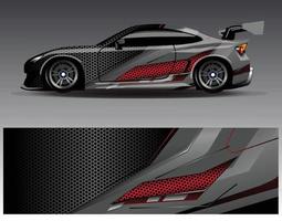 Car wrap design vector. Graphic abstract stripe racing background kit designs for wrap vehicle  race car  rally  adventure and livery vector