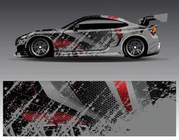 Car wrap design vector. Graphic abstract stripe racing background kit designs for wrap vehicle  race car  rally  adventure and livery vector