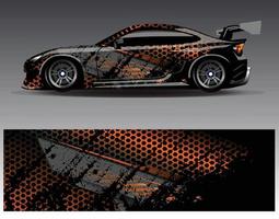 Car wrap design vector. Graphic abstract stripe racing background kit designs for wrap vehicle  race car  rally  adventure and livery vector