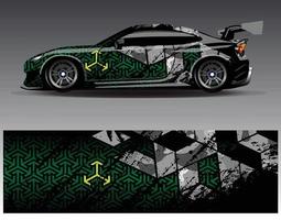 Car wrap design vector. Graphic abstract stripe racing background kit designs for wrap vehicle  race car  rally  adventure and livery vector