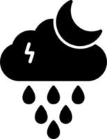 icono de vector de lluvia de noche
