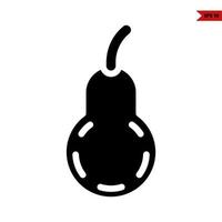 pear glyph icon vector