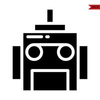 robot glyph icon vector