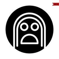 emoticon in button glyph icon vector