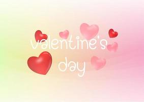 valentines hearts pastel background vector