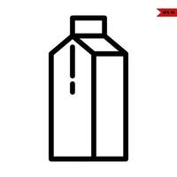 box milk line icon vector
